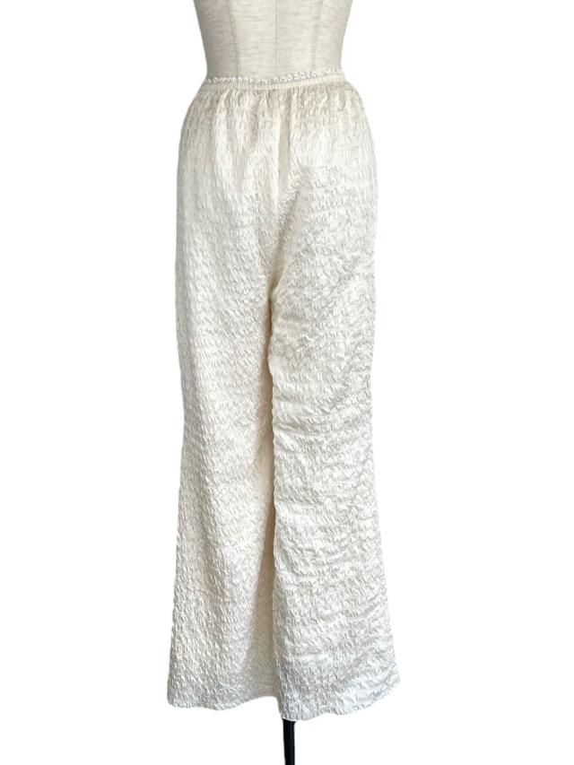 日本製HONEY　MI　HONEYのsatin hemfrill パンツ dreamy satin wide pants