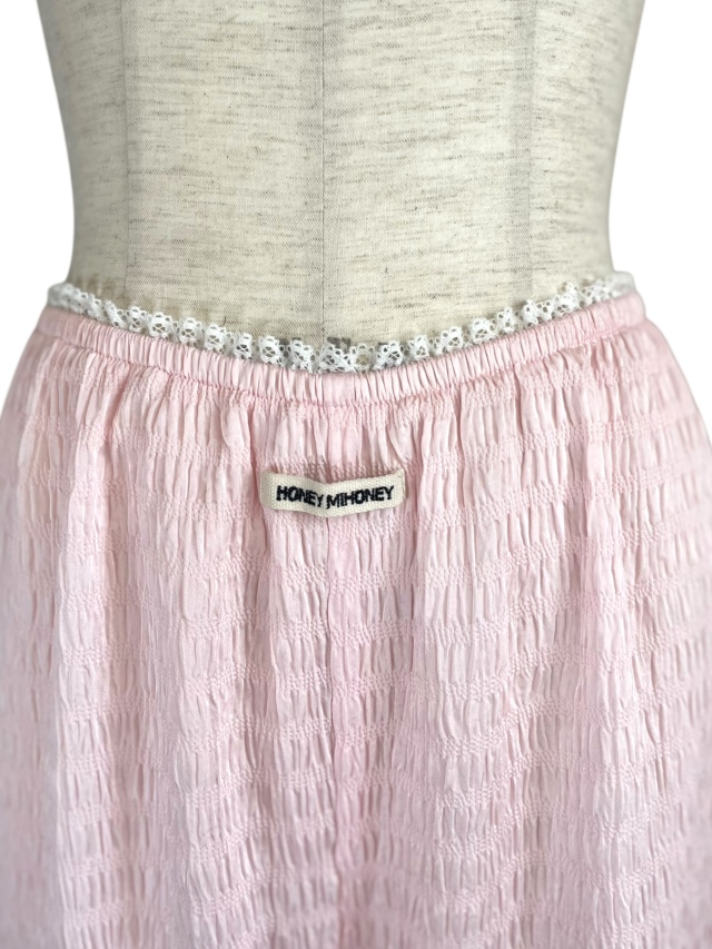 日本製HONEY　MI　HONEYのsatin hemfrill パンツ 日本製HONEY MI HONEYのsatin hemfrill パンツ