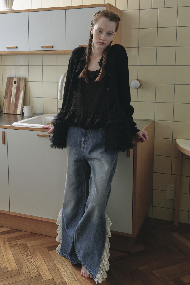 トップス HONEY MI HONEY tulle frill camisole TOKYO ファッション 【HONEY MI HONEY】tulle frill camisole