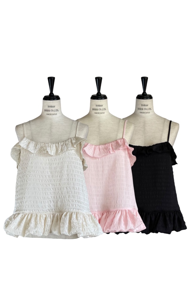 トップス HONEY MI HONEY tulle frill camisole HONEY MI キャミソール tulle tiered tunic camisole : ZOZOTOWN