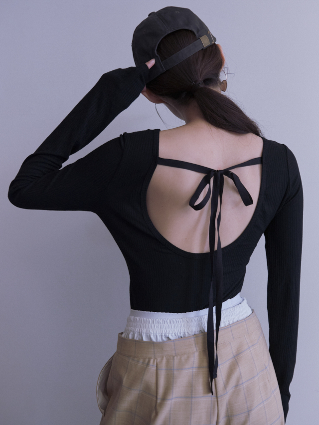 drawstring rib cutsew
