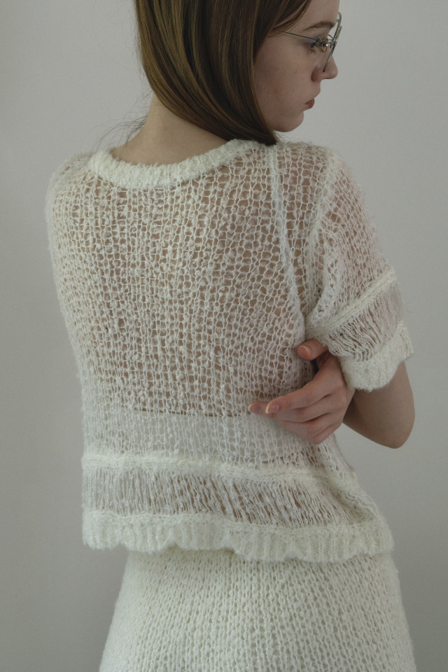 HONEY MI HONEY｜プードルクロシェニットトップス｜さりげない甘さを