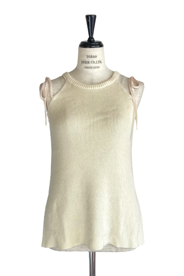 HONEY MI HONEY｜HONEYロゴハルターネックトップス｜肩リボンで魅せる