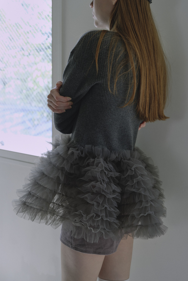 カーディガン tulle peplum polo knit cardigan レディース tulle peplum polo knit cardigan（カーディガン/ボレロ