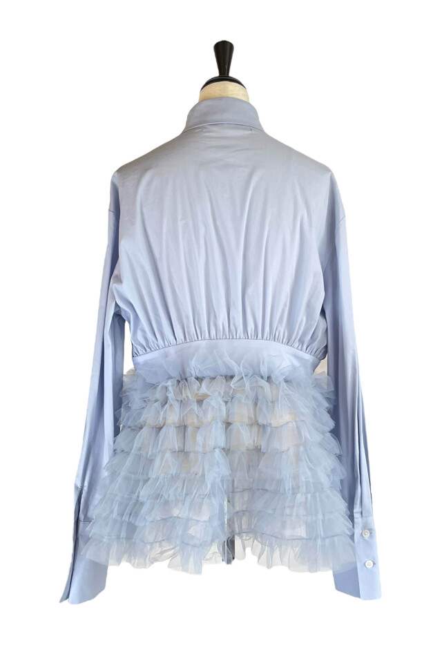 【HONEY MI HONEY】チュールブラウス tulle peplum shirt