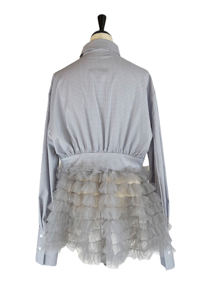 【HONEY MI HONEY】チュールブラウス tulle peplum shirt