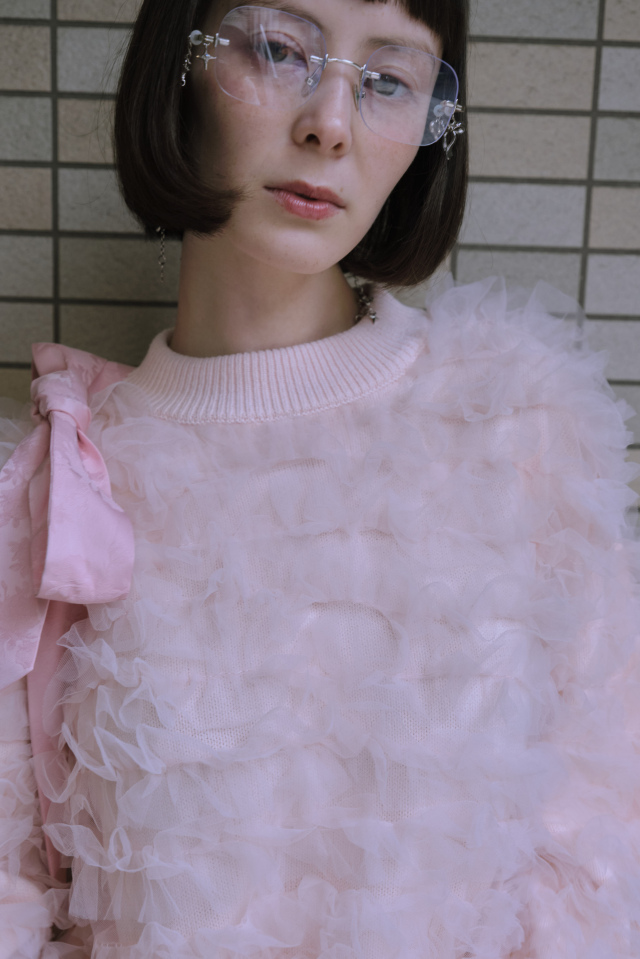 honey mi honey volume tulle knit tops 2点 HONEY MI HONEY】volume tulle knit tops