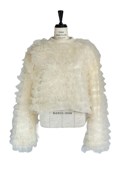 honey mi honey volume tulle knit tops 2点