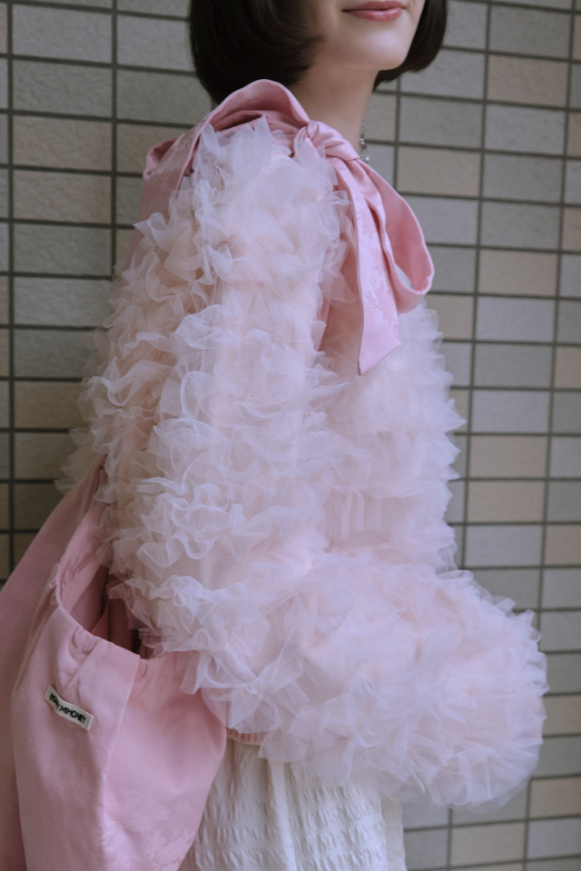 HONEY MI HONEY】volume tulle knit tops