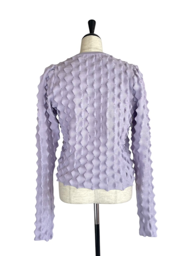 カーディガン spiky knit puff sleeve cardigan レディース spiky knit puff sleeve cardigan