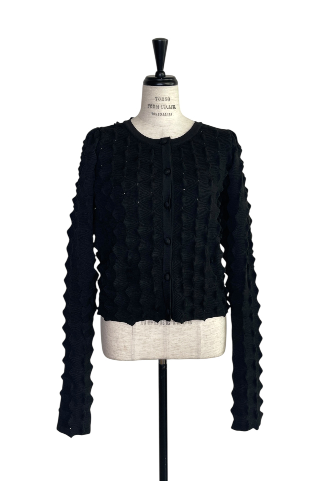 【HONEY MI HONEY】spiky knit puff sleeve cardigan