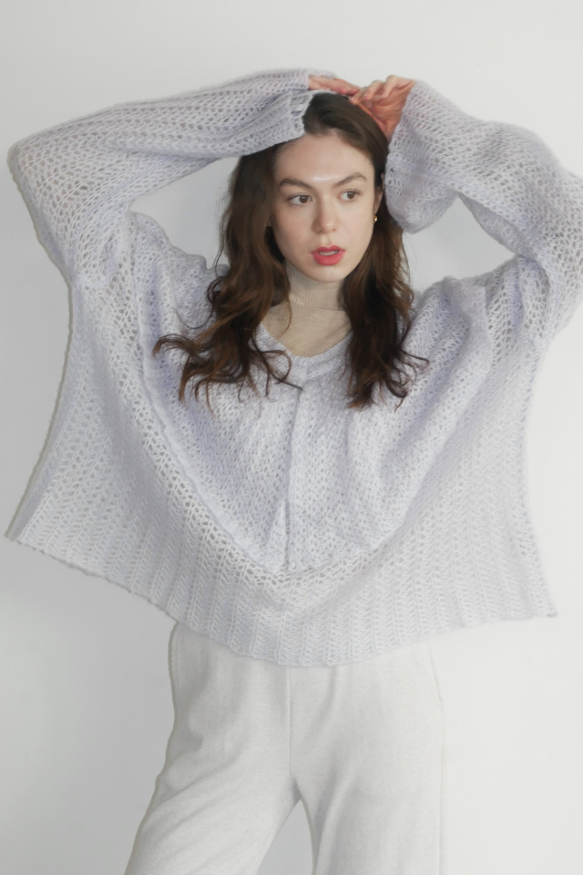 【HONEY MI HONEY】frill collar crochet knit