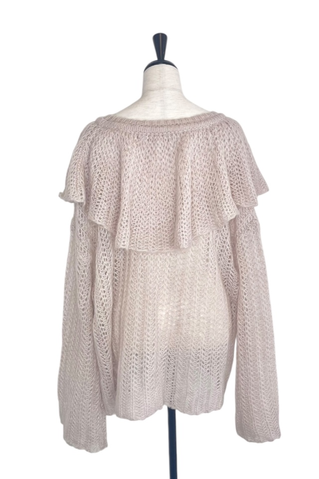 frill collar crochet knit