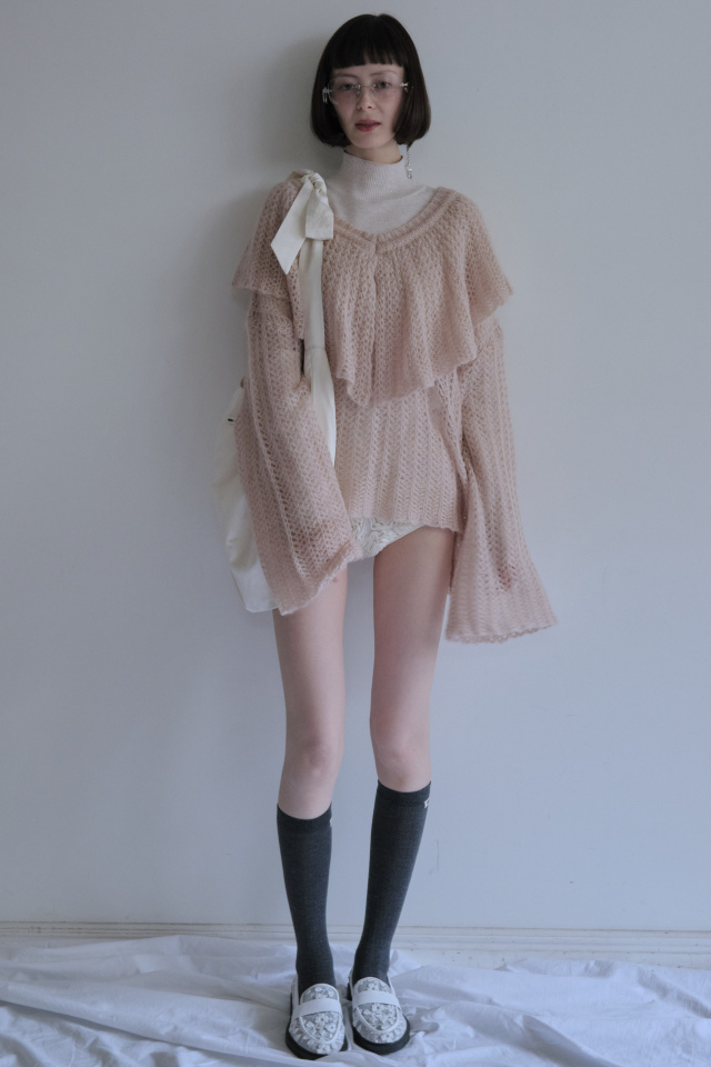 HONEY MI HONEY｜フリルカラークロシェニット｜華やかでふんわり可愛い