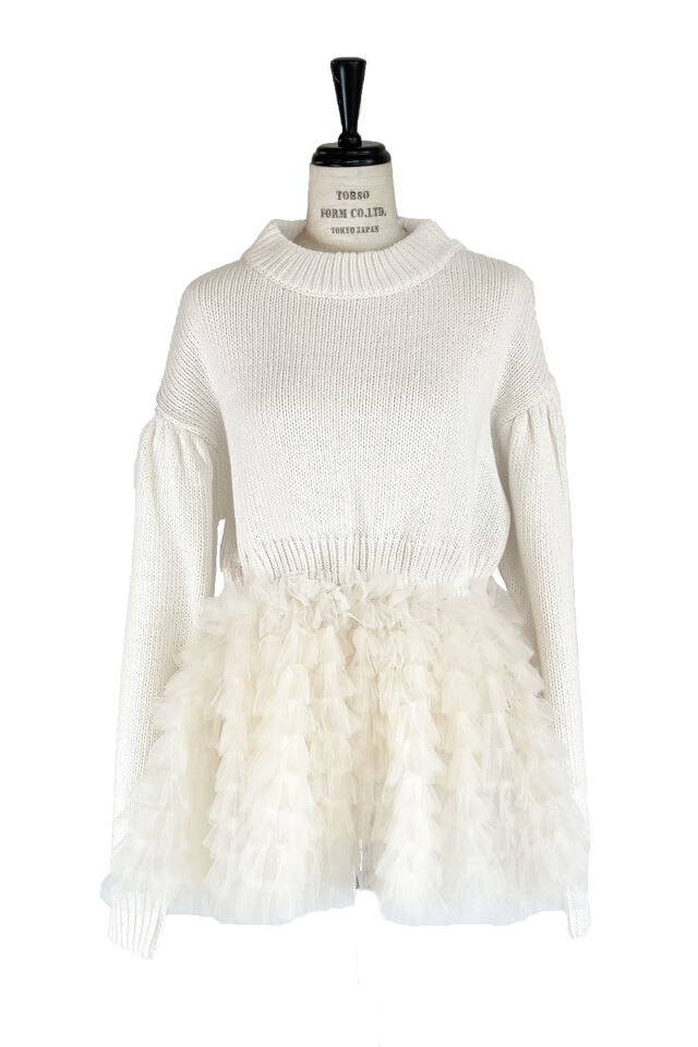 Honey mi Honey - 紗栄子ちゃんオーダー♡チュールニット tulle tiered knit pullover