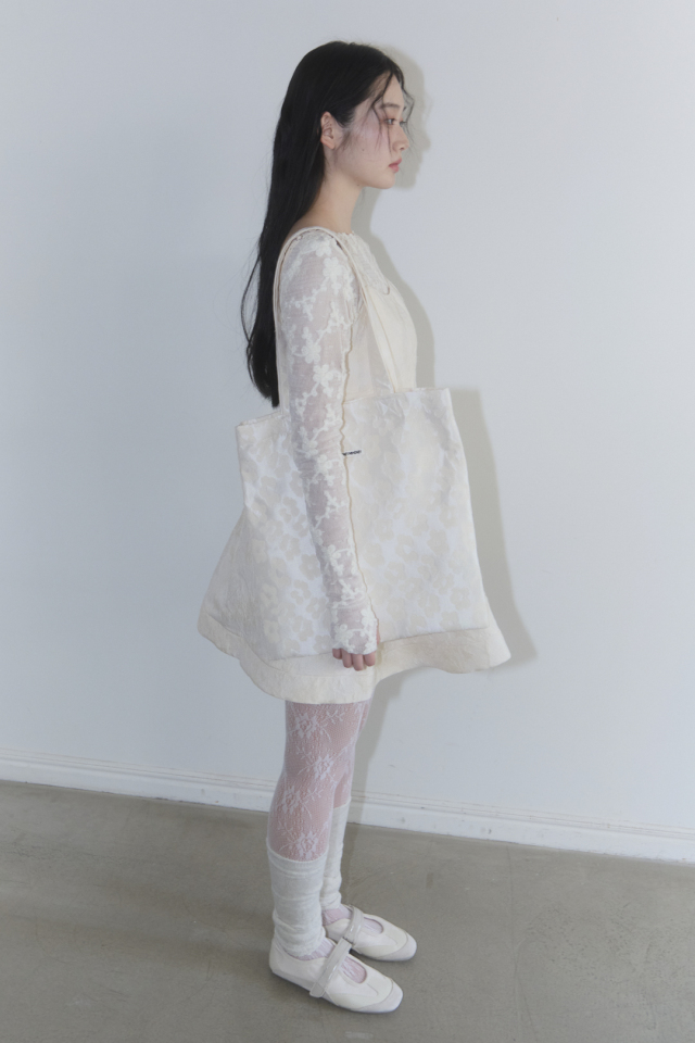 flower jacquard tote bag