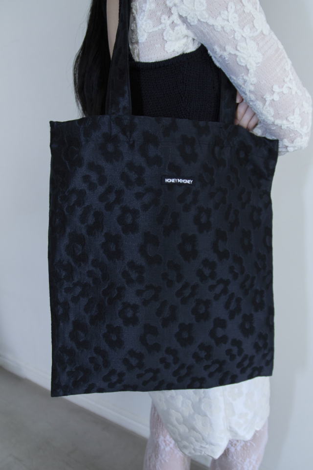 flower jacquard tote bag