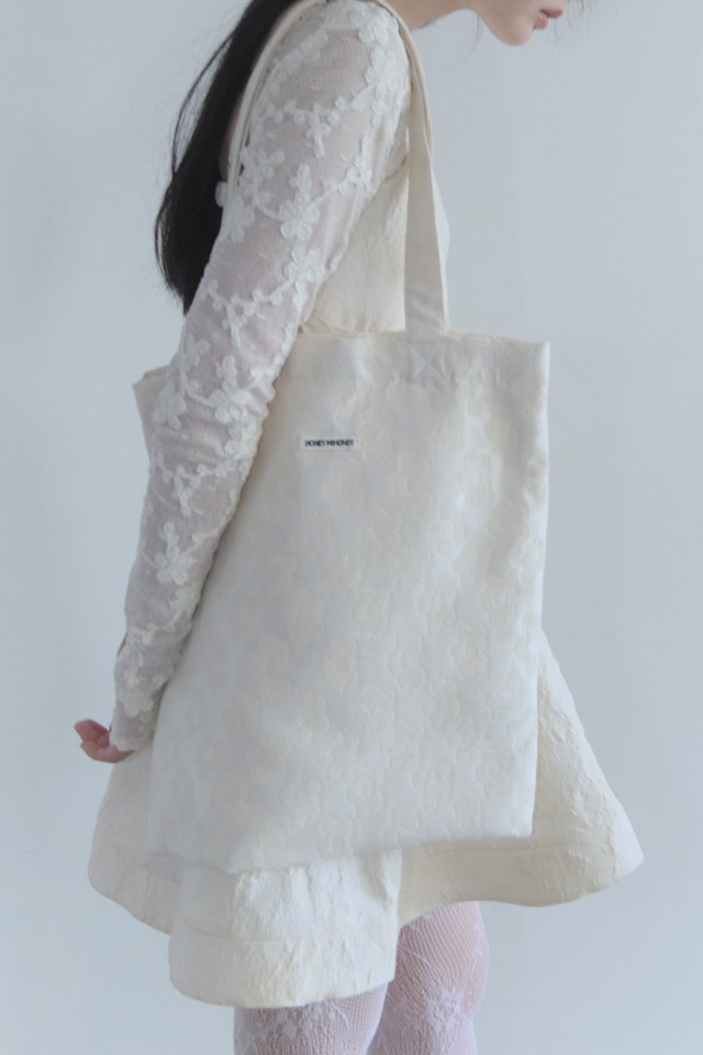 flower jacquard tote bag