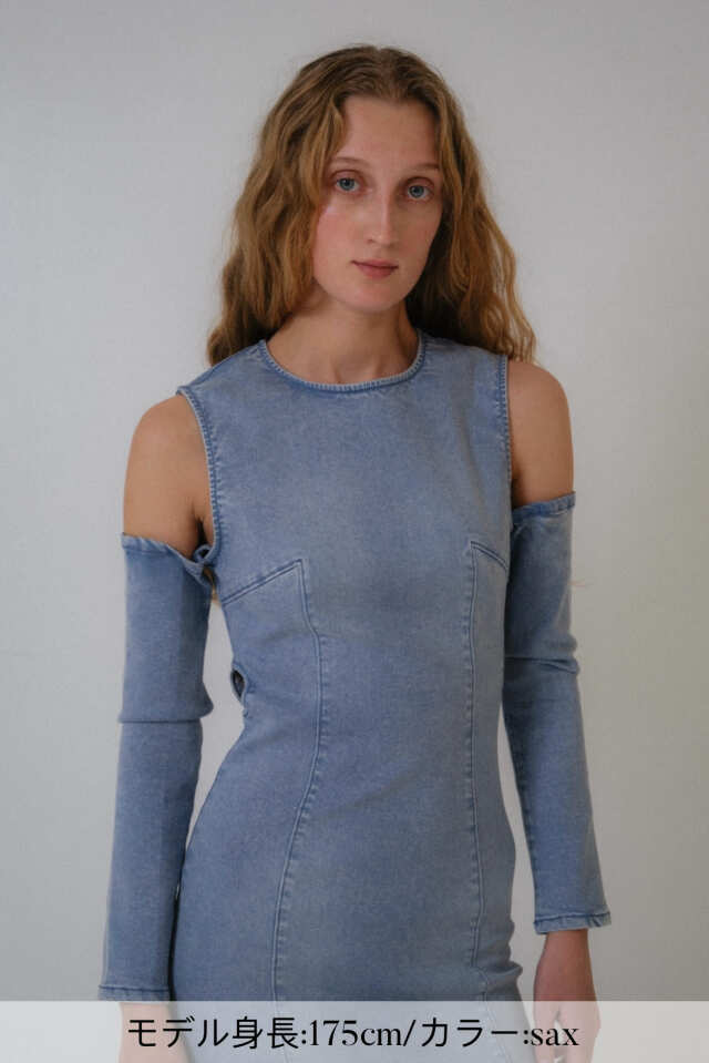 HONEY MI HONEY｜denim long one-piece｜アーム着脱で着回せるデニム