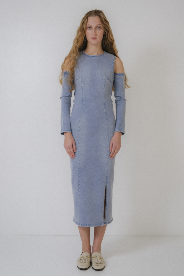 【HONEY MI HONEY】denim long one-piece