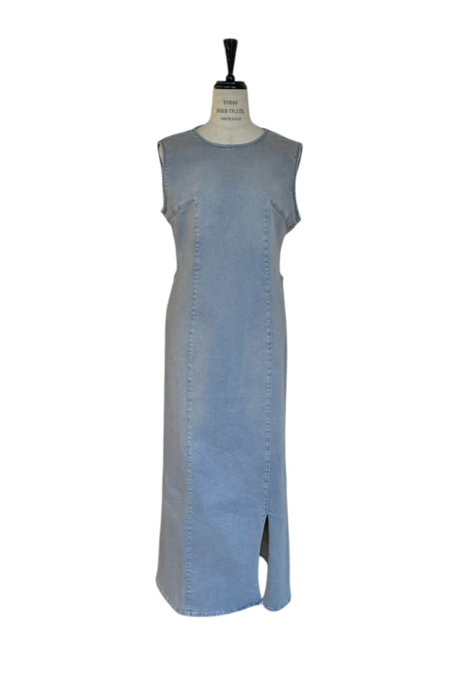 denim long one-piece