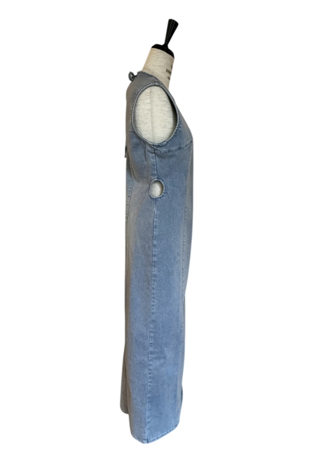 denim long one-piece