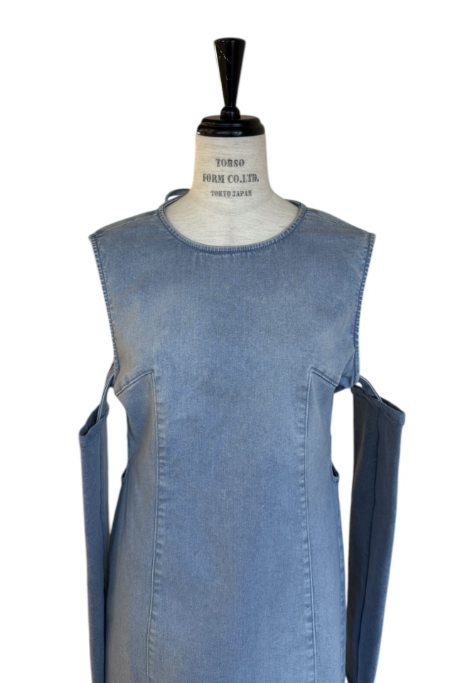 denim long one-piece