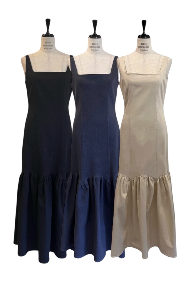 HONEY MI HONEY｜ストレッチデニムワンピース｜フレアシルエットで女性