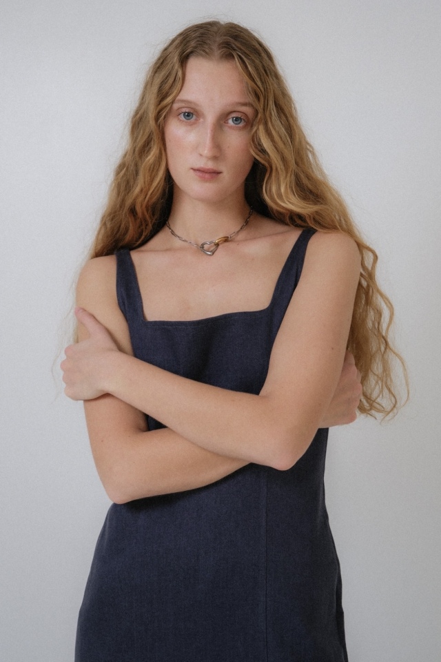 新品HONEY MI HONEY stretch denim one-piece stretch denim one-piece