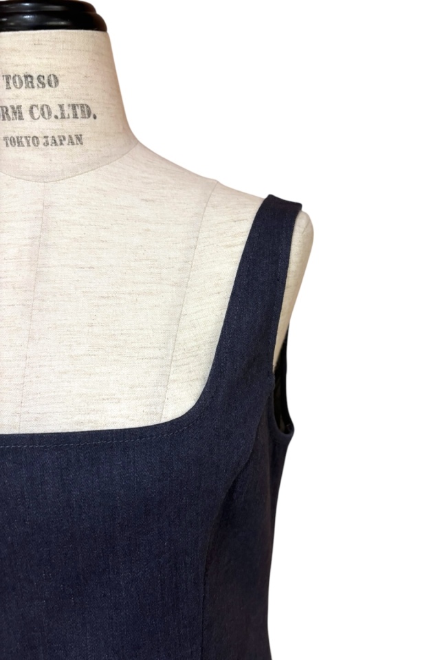 HONEY MI HONEY｜ストレッチデニムワンピース｜フレアシルエットで女性