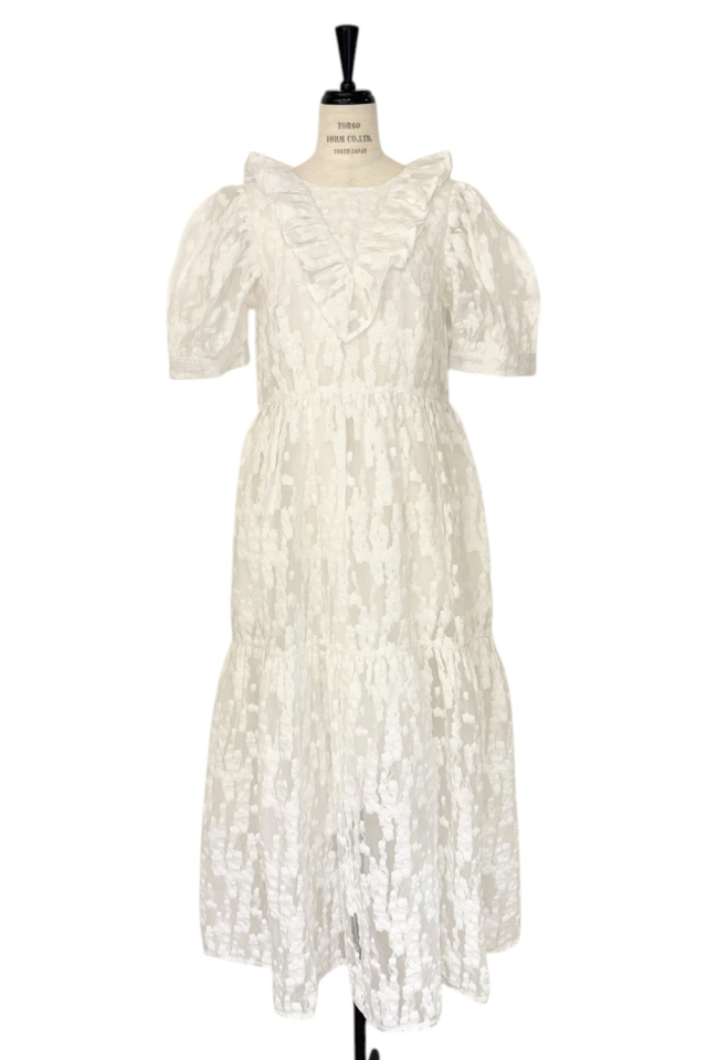 HONEY MI HONEY｜flower organdie puff sleeve one-piece