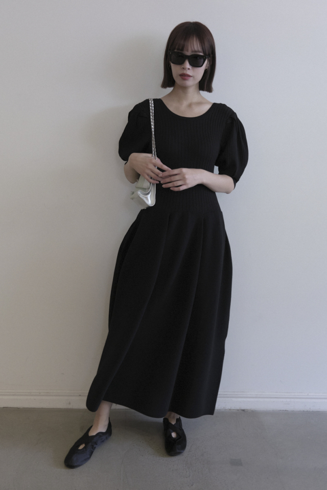 ハニーミーハニー　sailor puff sleeve long ワンピース　黒 ハニーミーハニー sailor puff sleeve long ワンピース 黒