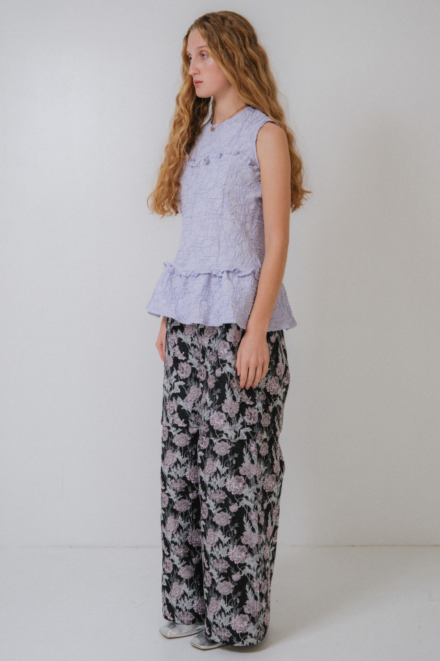 HONEY MI HONEY｜フラワージャガードワイドパンツ｜3wayで楽しめる