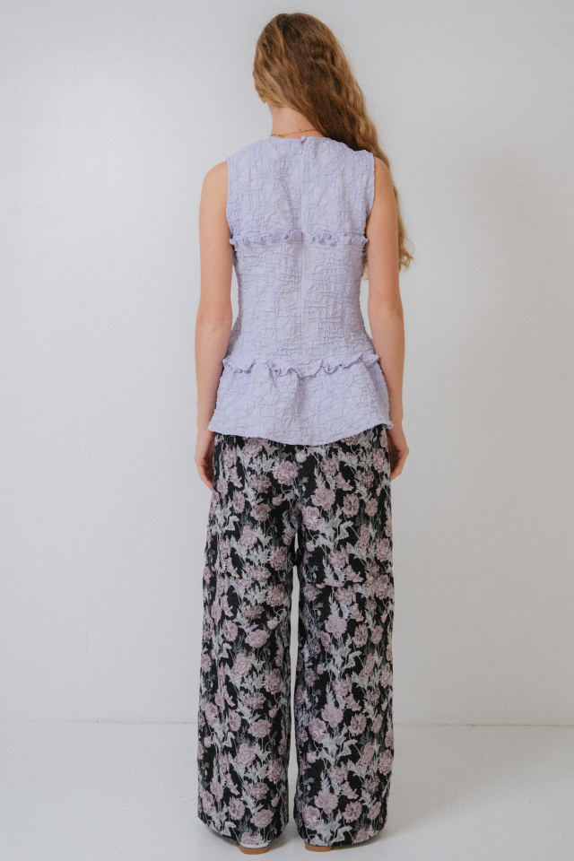 パンツ HIAND Flower jacquard tapered pants HIGH SPORT Louis cropped floral-jacquard straight-leg pants | NET
