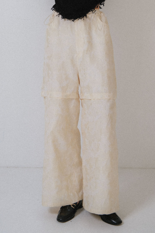 【HONEY MI HONEY】flower jacquard wide pants