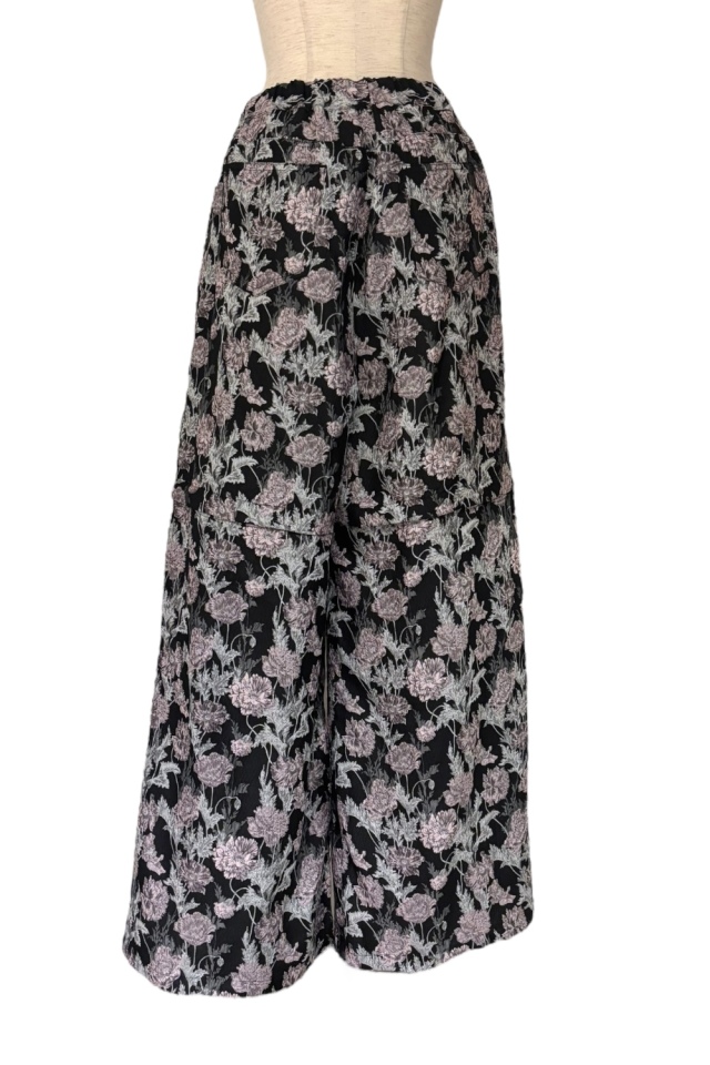 【honey mi honey】quilting over coat pants flower jacquard wide pants