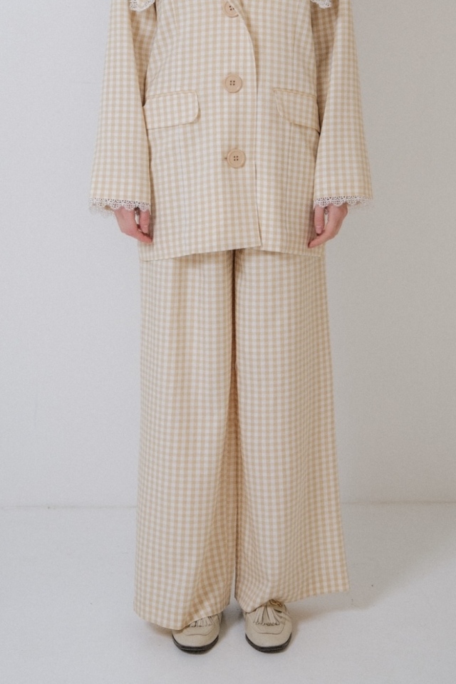 【HONEY MI HONEY】lace trimming wide pants