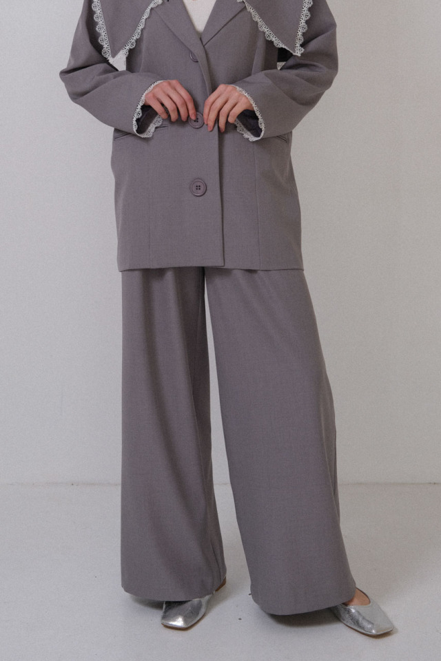 【HONEY MI HONEY】lace trimming wide pants