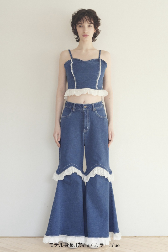 パンツ HONEY MI HONEY two-way denim flare pants two-way denim flare pants