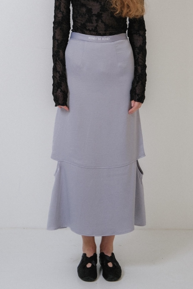 【HONEY MI HONEY】satin cutoff skirt