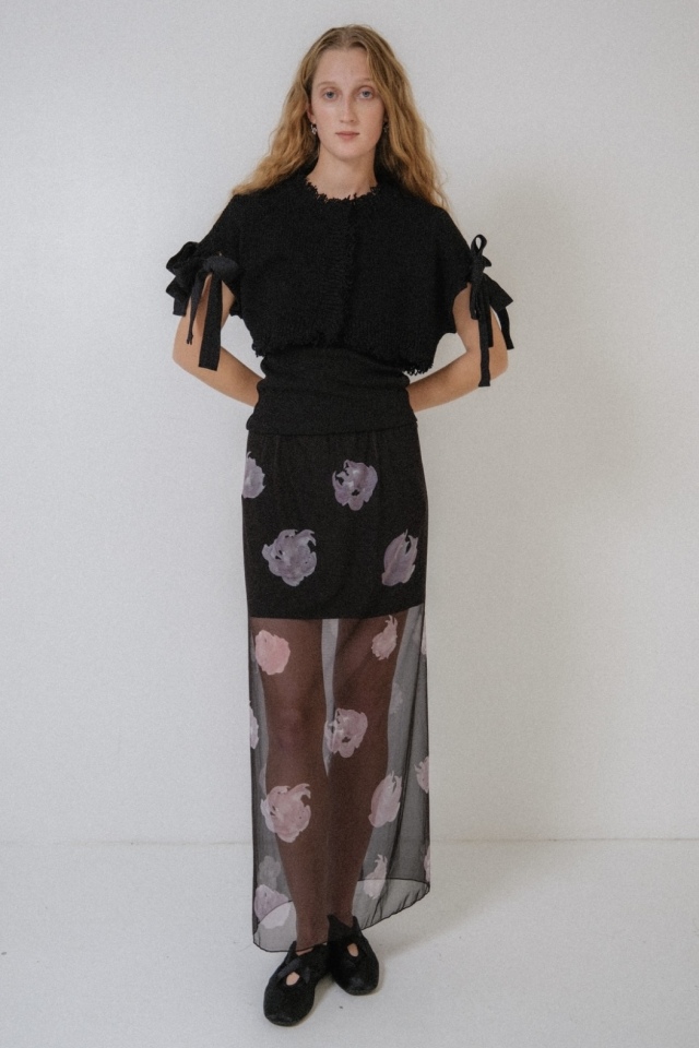 HONEY MI HONEY スカート rose pattern tulle skirt
