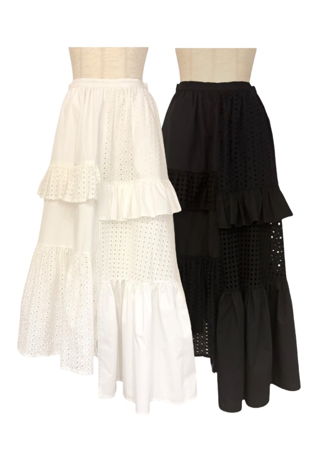 スカート Asymmetry Tiered Skirt 新色】Asymmetry Tiered Skirt