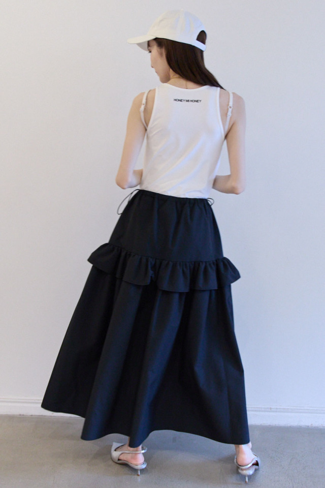 即日郵送　美品　ゆったりひととき IRyS HONEY MI HONEY｜rain tiered skirt｜雨の日も華やぐ撥水
