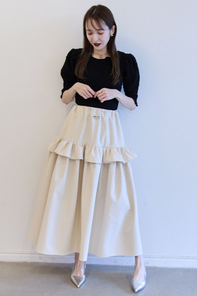 即日郵送　美品　ゆったりひととき IRyS HONEY MI HONEY｜rain tiered skirt｜雨の日も華やぐ撥水