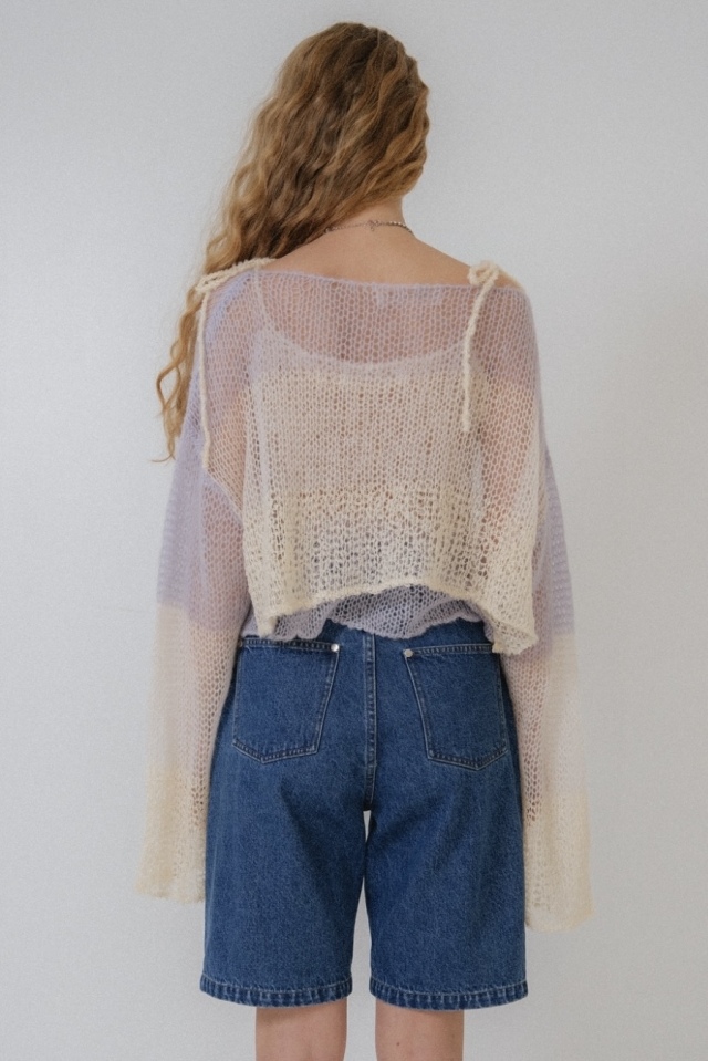crochet border cropped knit