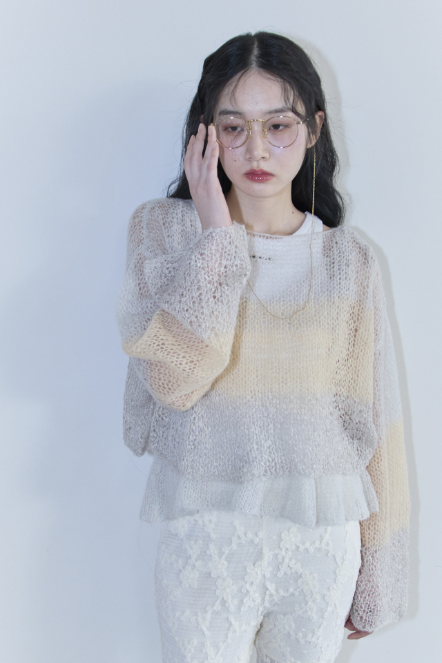 HONEY MI HONEY｜クロシェボーダーキャミソール｜涼しげな鍵編み