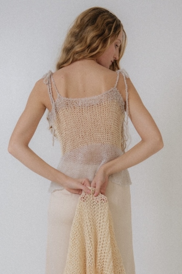 トップス HONEY MI HONEY tulle frill camisole HONEY MI HONEY】tulle frill camisole HONEY MI HONEY tulle frill