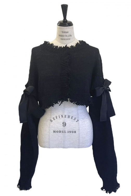 今年の新作から定番まで！ cropped ribbon cardigan カーディガン