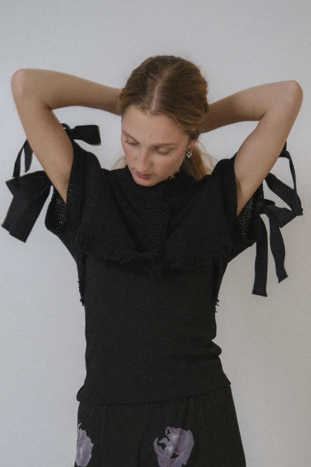 【HONEY MI HONEY】cropped ribbon cardigan