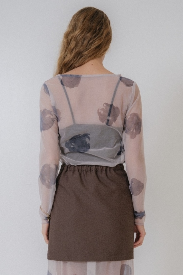 tシャツ rose pattern tulle tops レディース rose pattern tulle tops
